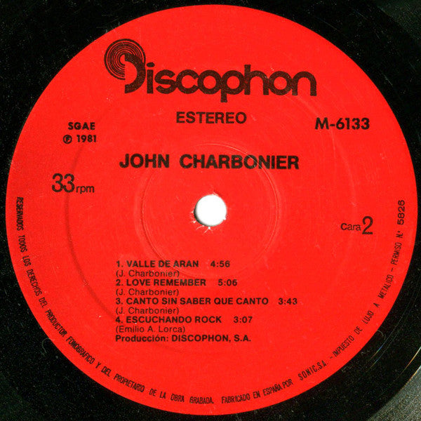 John Charbonier : Bonita (LP, Album)