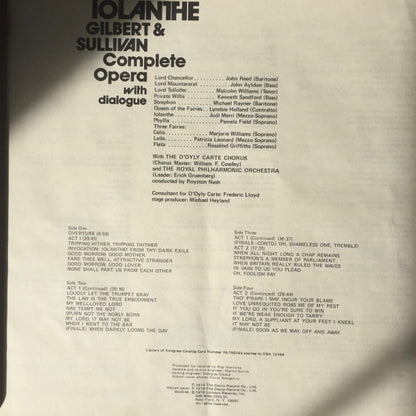 Gilbert & Sullivan, D'Oyly Carte Opera Company, The Royal Philharmonic Orchestra Conducted By Royston Nash : Iolanthe Complete Opera With Dialogue (2xLP, RE)