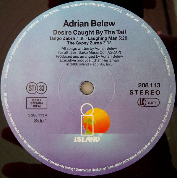 Adrian Belew : Desire Caught By The Tail (LP, Album)