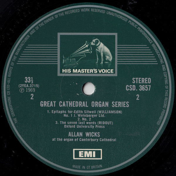 Allan Wicks : Canterbury Cathedral  (LP, Album, RE)