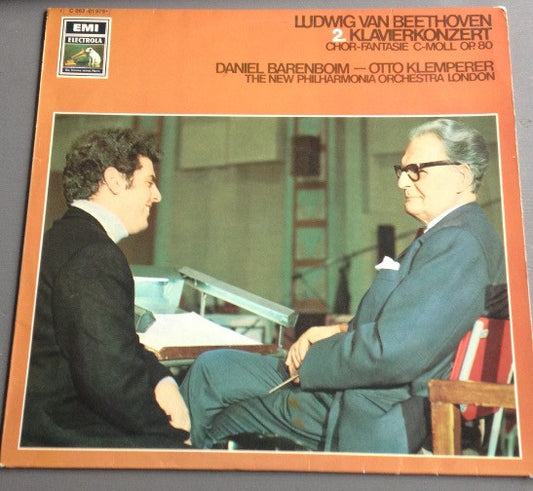 Ludwig van Beethoven / Daniel Barenboim, Otto Klemperer : 2. Klavierkonzert Chor-Fantasie C-Moll Op. 80 (LP, RE)