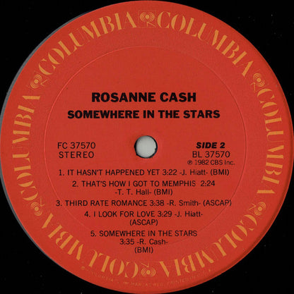 Rosanne Cash : Somewhere In The Stars (LP, Album, Pit)