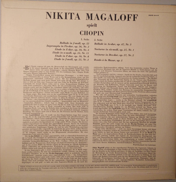 Frédéric Chopin : Nikita Magaloff Spielt Chopin (LP)