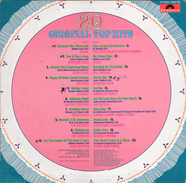 Various : 20 Original Top Hits (LP, Comp)