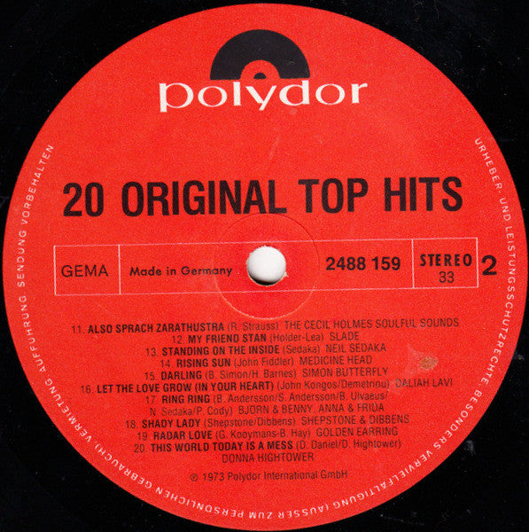 Various : 20 Original Top Hits (LP, Comp)