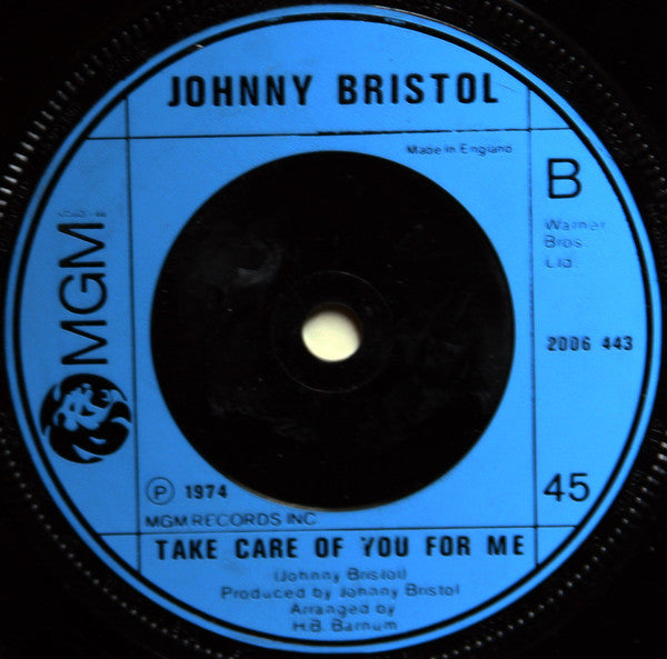 Johnny Bristol : Hang On In There Baby (7", Single, Blu)