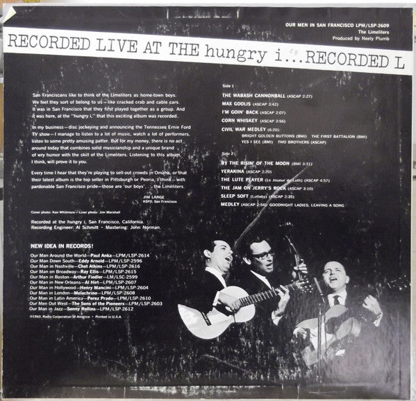 The Limeliters : Our Men In San Francisco (LP, Album, Mono, Hol)