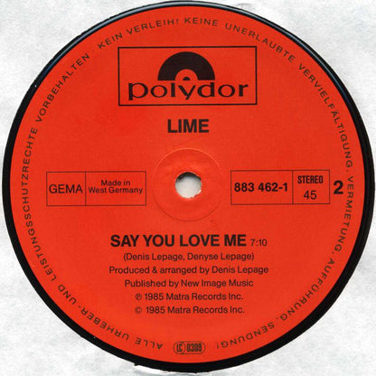 Lime (2) : Do Your Time On The Planet (Remix) / Say You Love Me (Remix) (12", Maxi)