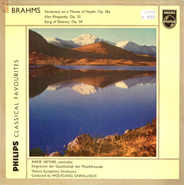 Johannes Brahms, Wiener Symphoniker, Wolfgang Sawallisch : Variations On A Theme Of Haydn / Rhapsody For Contralto, Male Chorus And Orchestra, Op. 53 / Song Of Destiny, Op. 54 (LP)