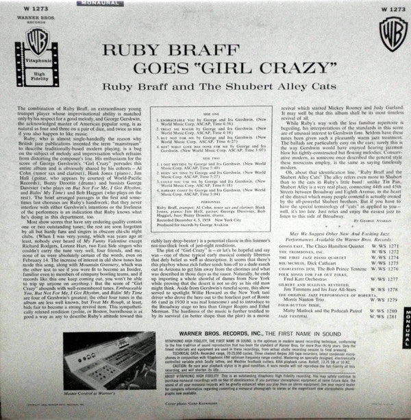 Ruby Braff : Ruby Braff Goes "Girl Crazy" (LP, Mono)