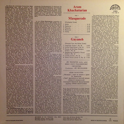 Aram Khatchaturian, Jiří Bělohlávek, Brno State Philharmonic Orchestra : Masquerade / Gayaneh (Suites) (LP, RP)