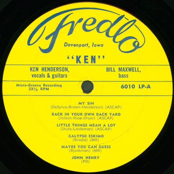 Ken Henderson (2) With Bill Maxwell (2) : Ken (LP, Album, Mono)