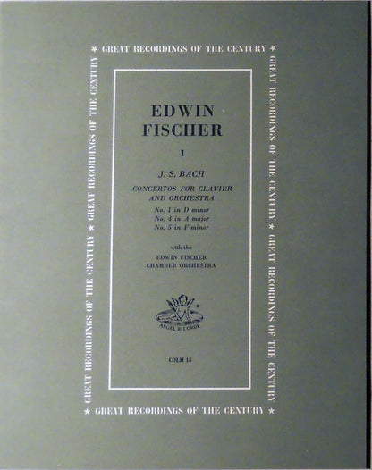 Johann Sebastian Bach - Edwin Fischer : Concertos For Clavier And Orchestra (LP, Mono, RE)