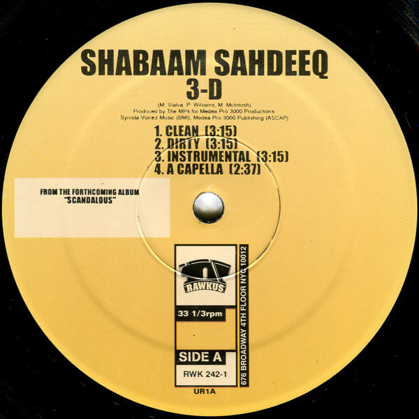 Shabaam Sahdeeq : 3-D (12", Single)