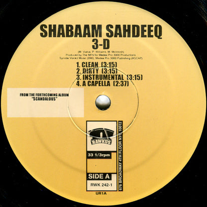 Shabaam Sahdeeq : 3-D (12", Single)