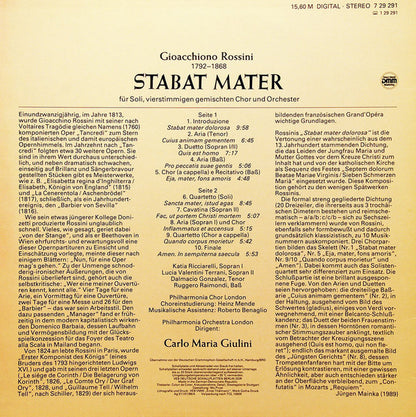 Gioacchino Rossini - Katia Ricciarelli • Lucia Valentini Terrani • Dalmacio Gonzalez • Ruggero Raimondi, Philharmonia Orchestra & Philharmonia Chorus, Carlo Maria Giulini : Stabat Mater (LP)