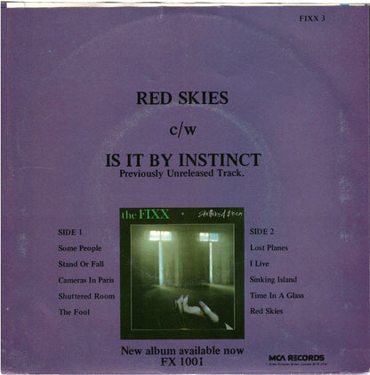 The Fixx : Red Skies (7", Single)