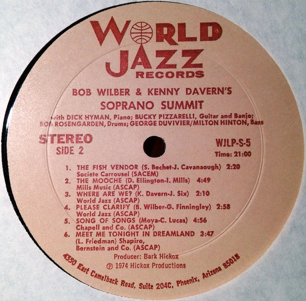 Bob Wilber & Kenny Davern : Soprano Summit (LP, Album)