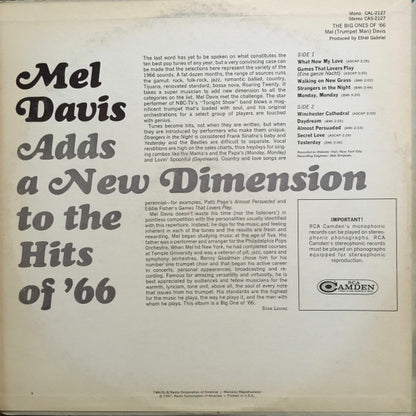 Mel Davis : The Big Ones Of '66, As Featured On The Tonight Show (LP, Mono)