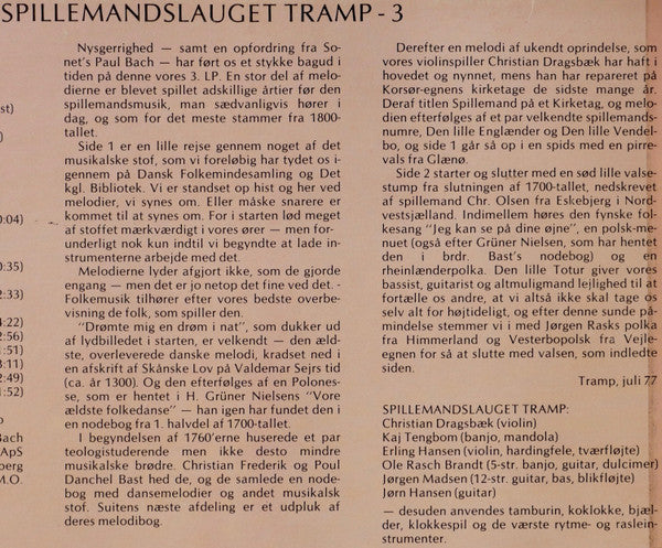 Spillemandslauget Tramp : 3 (LP, Album)