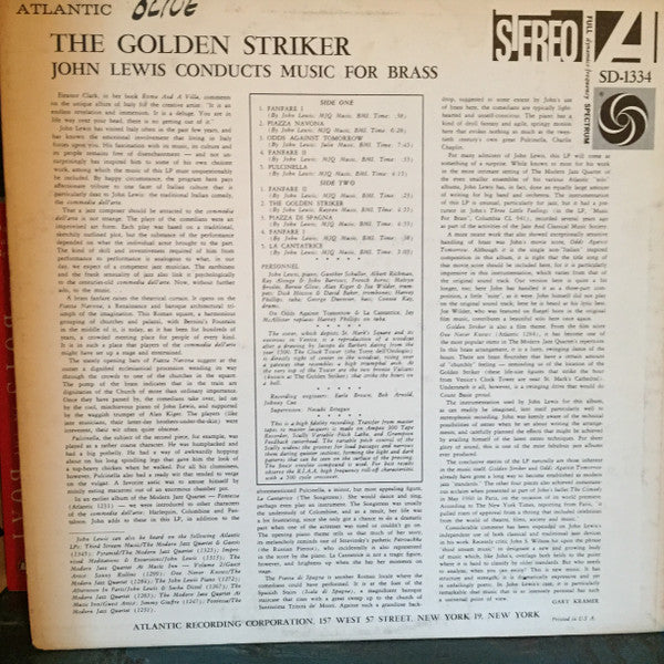 John Lewis (2) : The Golden Striker (LP, Album)