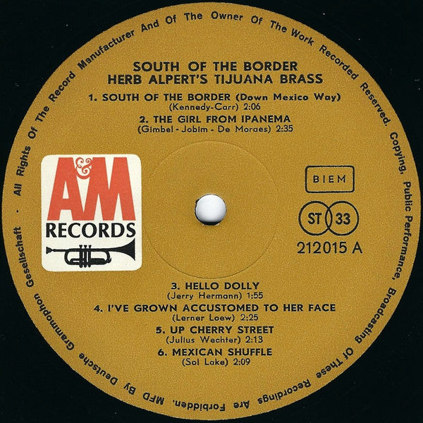 Herb Alpert & The Tijuana Brass : South Of The Border (LP, Album)