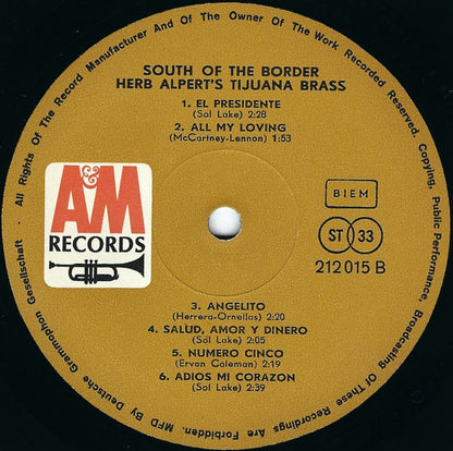 Herb Alpert & The Tijuana Brass : South Of The Border (LP, Album)