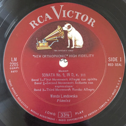 Wanda Landowska, Wolfgang Amadeus Mozart : Sonatas | No. 4, In E-Flat, K. 282 | No. 9, In D, K. 311 | Country Dances, K. 606 (LP)