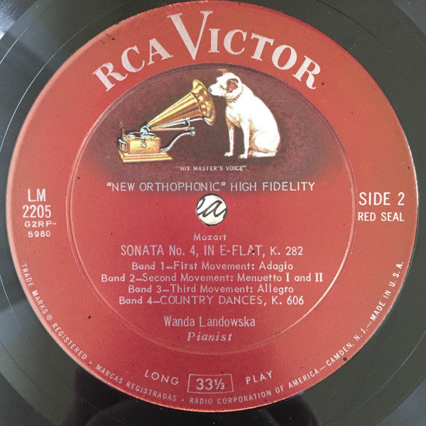 Wanda Landowska, Wolfgang Amadeus Mozart : Sonatas | No. 4, In E-Flat, K. 282 | No. 9, In D, K. 311 | Country Dances, K. 606 (LP)