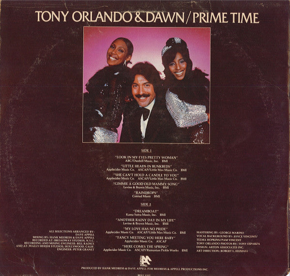 Tony Orlando & Dawn : Prime Time (LP, Album)