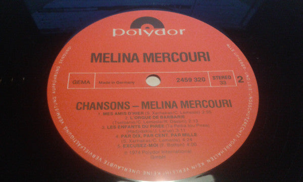 Melina Mercouri : Chansons (LP, Comp)