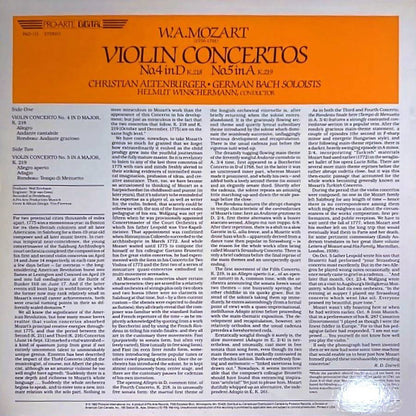 Wolfgang Amadeus Mozart - Christian Altenburger • Deutsche Bachsolisten, Helmut Winschermann : Violin Concertos No.4 In D K.218 / No.5 In A K.219 (LP, Album)