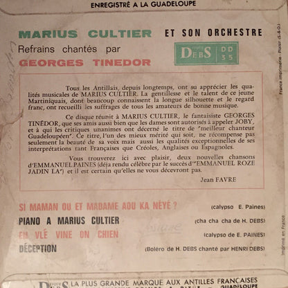 Marius Cultier Et Son Sextet : Si Maman Ou Et Madame Aou Ka Néyé? - Le Succès De Plage A Gogo Lancé Par Radio Guadeloupe (7", EP)