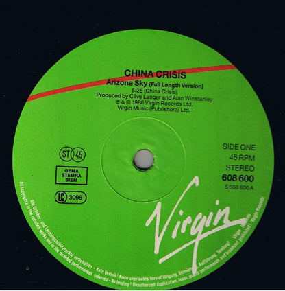 China Crisis : Arizona Sky (Full Length Version) (12", Single)