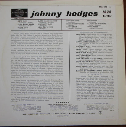 Johnny Hodges : Johnny Hodges 1938-1939 (LP, Comp)