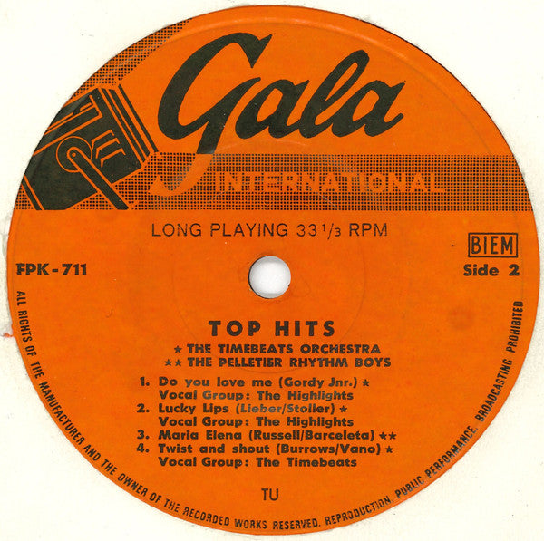 The Timebeats Orchestra, The Pelletier Rhythm Boys : Top Hits (7")