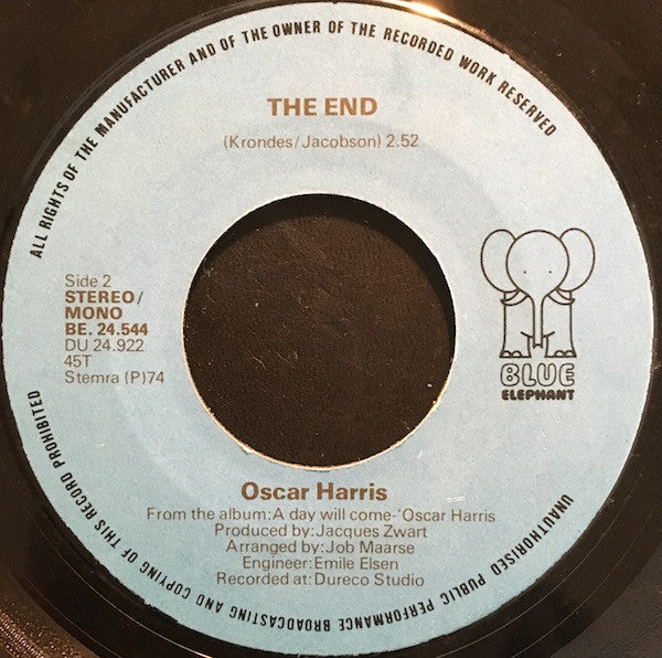 Oscar Harris : Morning Side (7", Single, Jukebox)