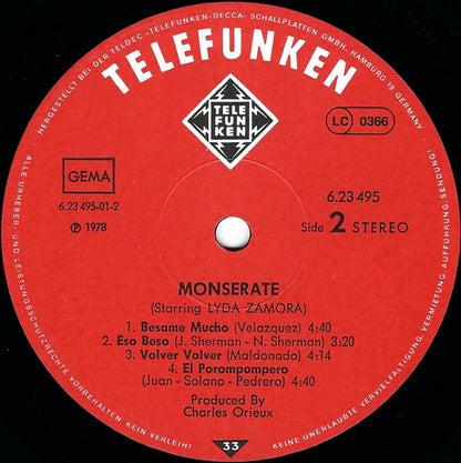 Monserate Starring Lyda Zamora : Monserate (LP, Album, P/Mixed)