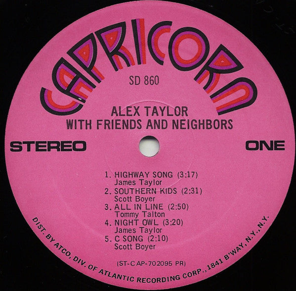 Alex Taylor (4) : Alex Taylor With Friends And Neighbors (LP, Album, Pre)