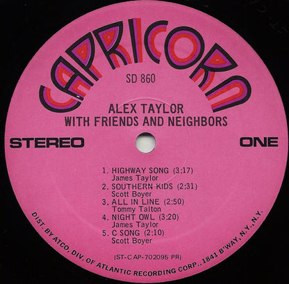 Alex Taylor (4) : Alex Taylor With Friends And Neighbors (LP, Album, Pre)