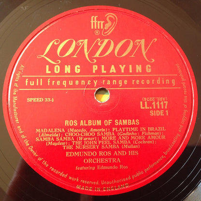 Edmundo Ros & His Orchestra : Ros Album Of Sambas (LP, Album, Mono)