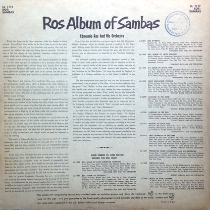 Edmundo Ros & His Orchestra : Ros Album Of Sambas (LP, Album, Mono)