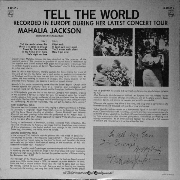 Mahalia Jackson : Tell The World (LP)