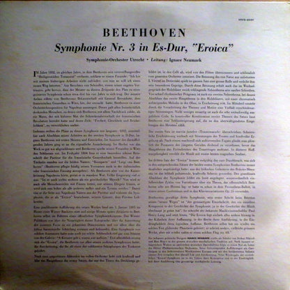 Ludwig van Beethoven - Utrechts Stedelijk Orkest, Ignace Neumark : Symphonie Nr. 3 "Eroica" (LP, Mono)