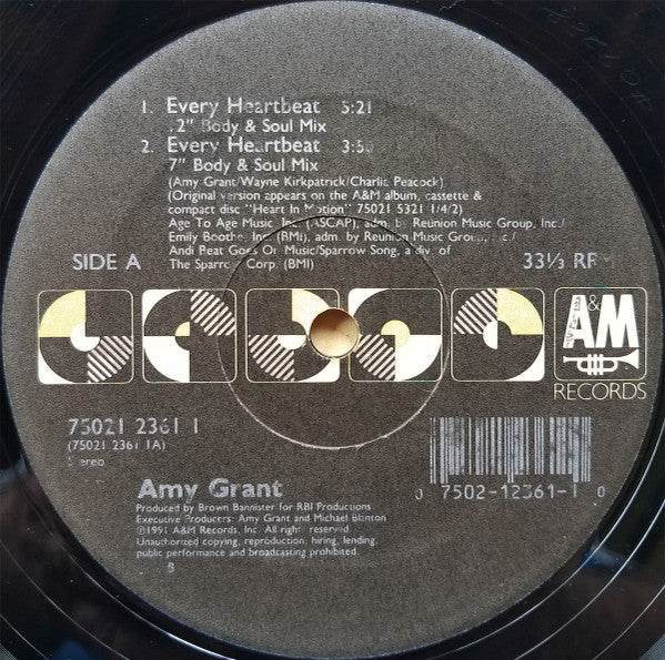 Amy Grant : Every Heartbeat (12", Single)