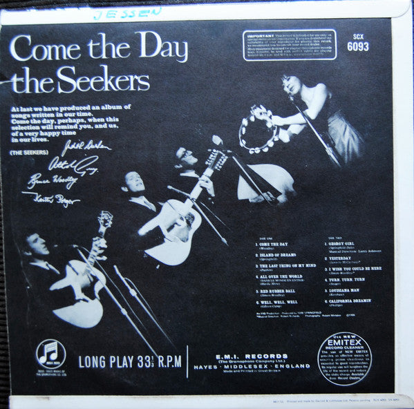 The Seekers : Come The Day (LP, Album)