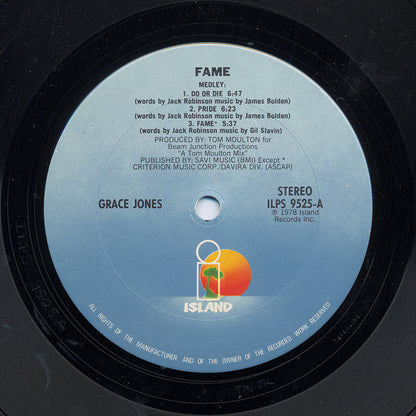 Grace Jones : Fame (LP, Album, P/Mixed, Gat)