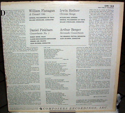 Various : Flanagan/Hellner/Pinkham/Berger (LP, Album)