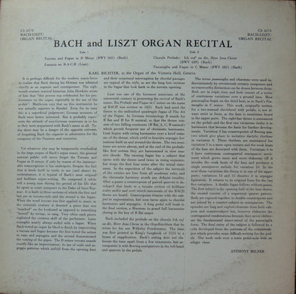 Johann Sebastian Bach, Franz Liszt, Karl Richter : Bach and Liszt Organ Recital (LP, Album)