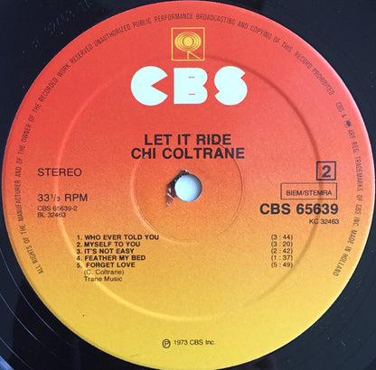 Chi Coltrane : Let It Ride (LP, Album, RE)